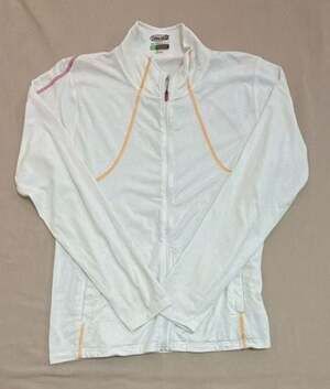 Cariloha Bamboo Fit Performance White Full Zip Athletic Jacket Size XL